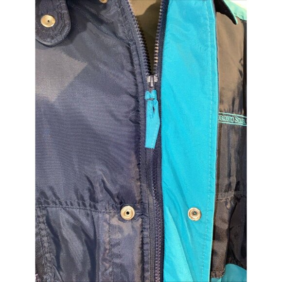 The Toronto Star Newspaper Men’s Winter Coat Parka Navy Aqua Blue XXL Vintage - Picture 11 of 16